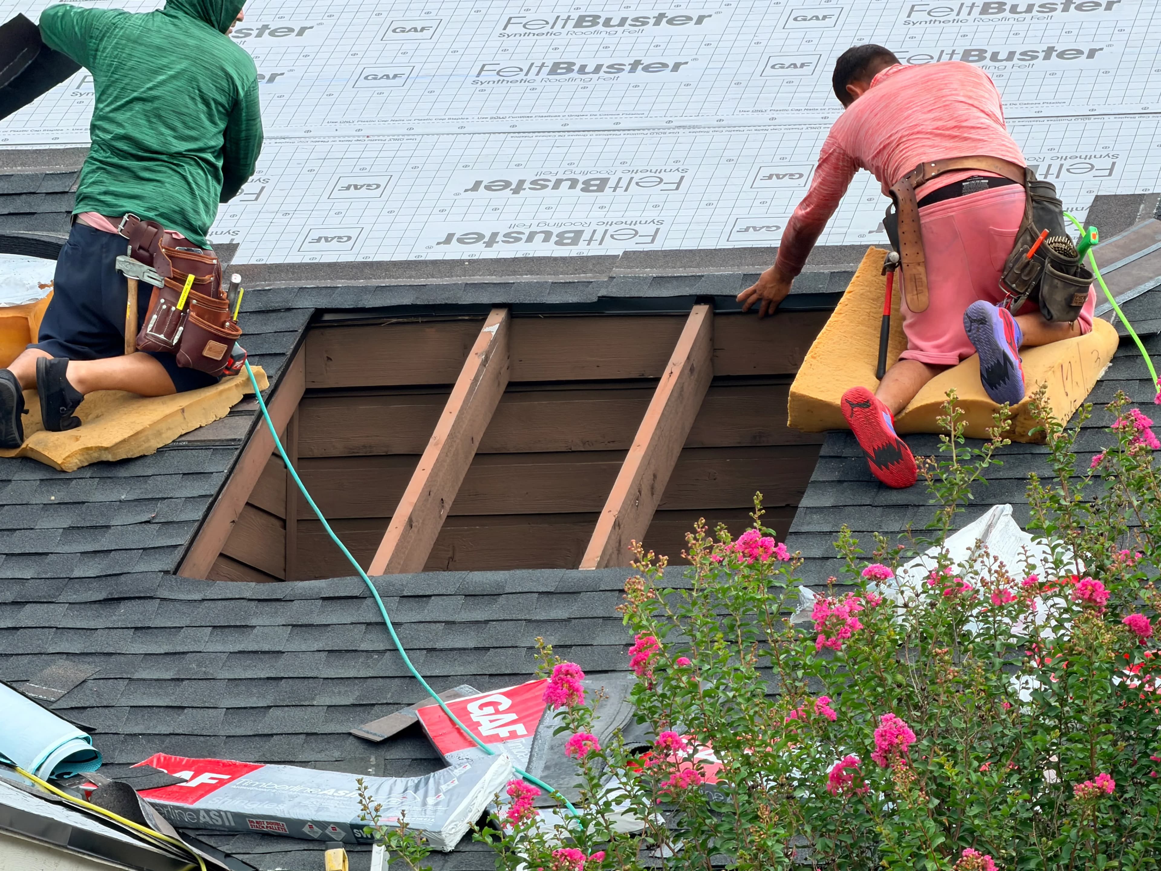 installing new shingles on a residential roof deck in OKC